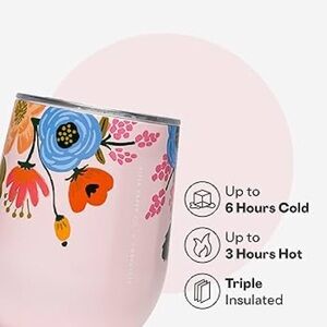 A34 Corkcicle tumbler glass floral retails $29.95 preloved like new rifle paper